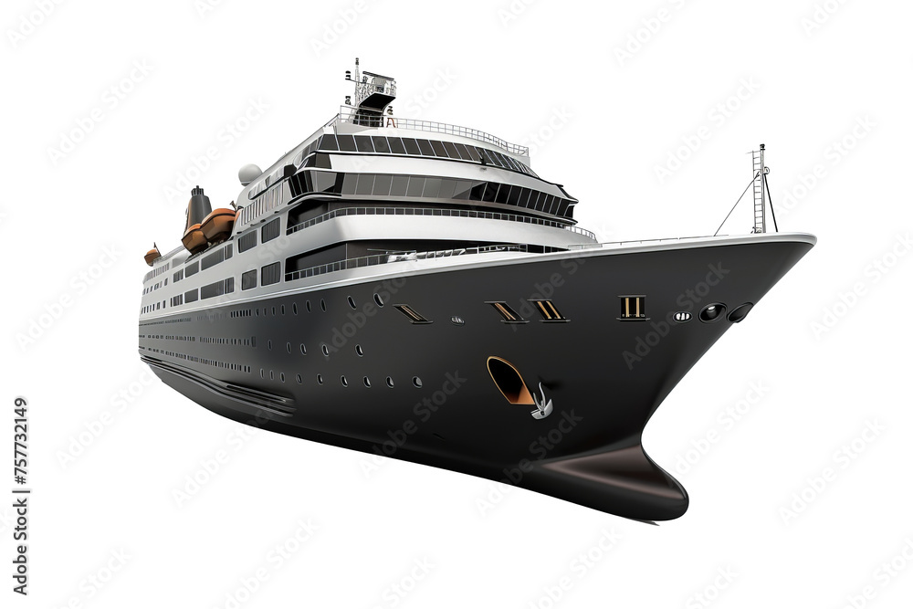 3D cartoon Black cruise ship