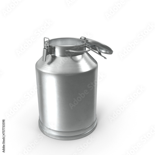 Aluminum Milk Bucket Can Full