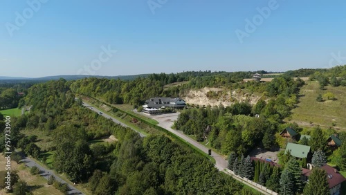 Beautiful Landscape Restaurant Hill Krasnobrod Aerial View Poland photo