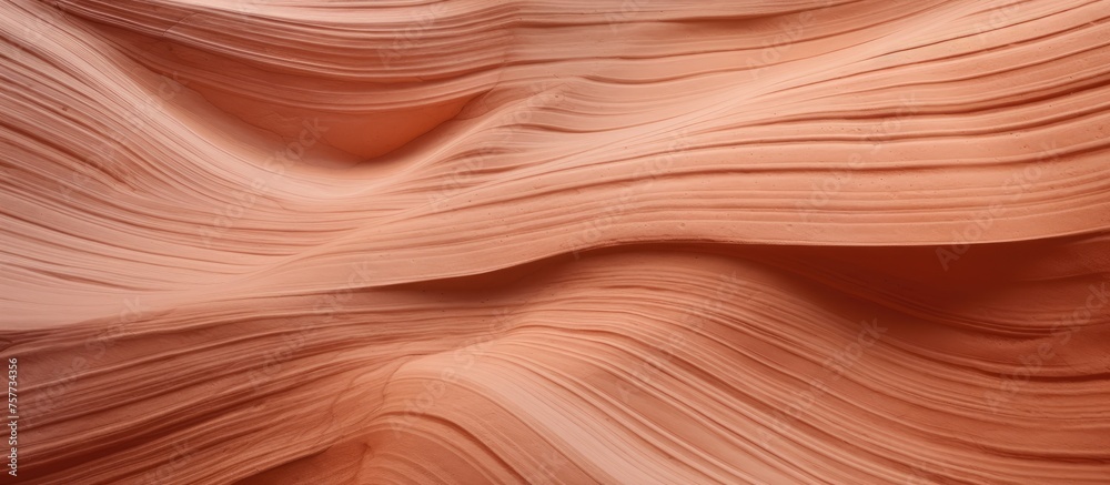 A close up of a sand dune in the desert resembles the intricate pattern of hardwood flooring stained in a warm peach color, creating a stunning landscape formation A close up of a sand dune in the desert resembles the intricate pattern of hardwood flooring stained in a warm peach color, creating a stunning landscape formation