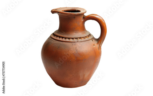 Handcrafted Clay Jug isolated on transparent Background photo