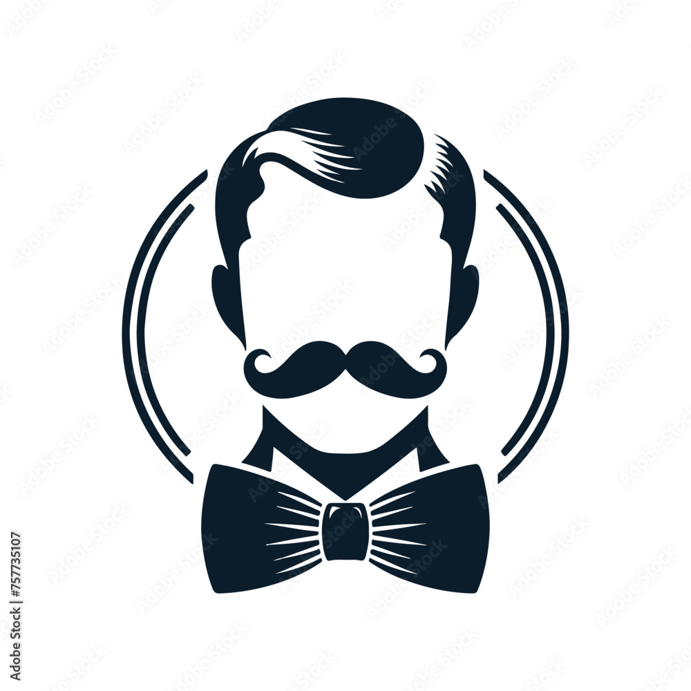 Vector flat design Men hat fashion and beauty logo design, Generative Ai