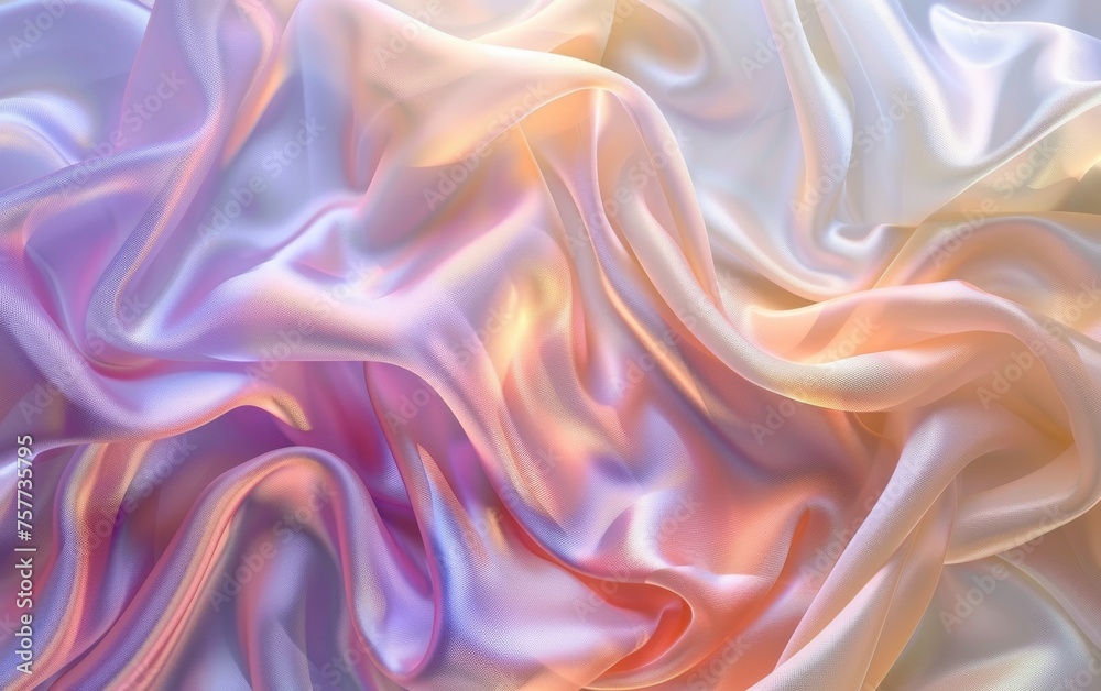 Obraz premium Iridescent silk waves with a dreamlike gradient for a luxe fabric ad