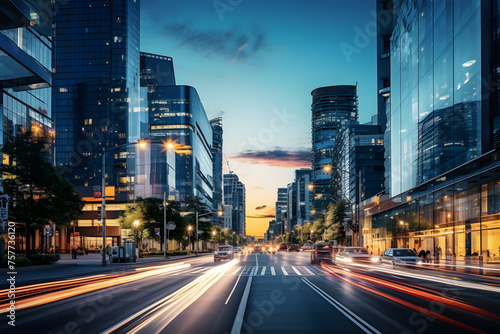 The Dynamic Beauty of an Urban Landscape in a CC City - Contemporary Architecture, People and Traffic © Alberta