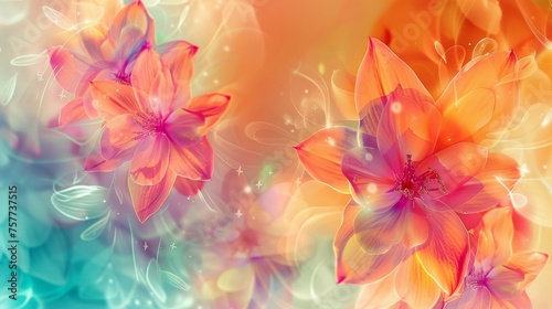 Abstract background with colorful florals © Mark