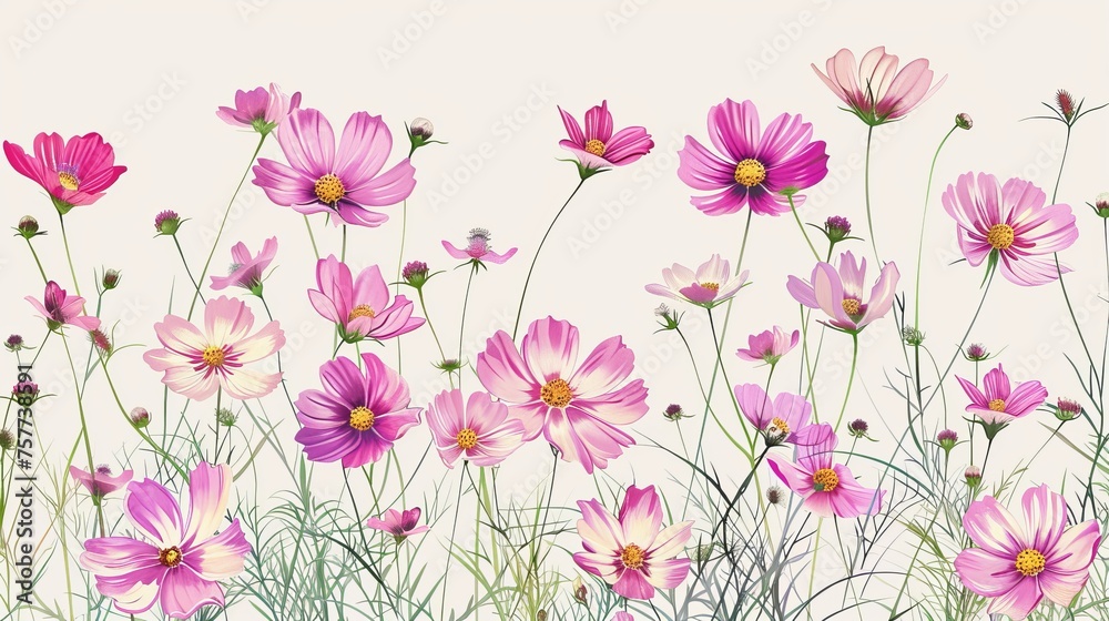 Modern images of cosmos flowers