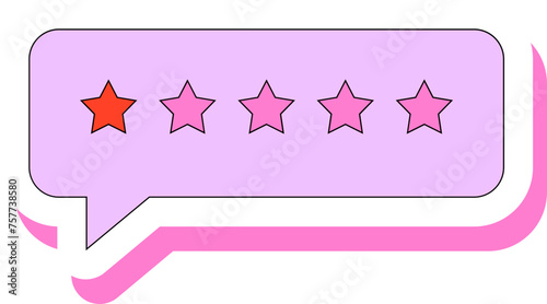 one star online rating feedback reputation illustration