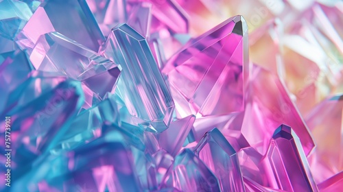 Iridescent Crystal Geometries: Brilliant Background for Fashion and Art photo