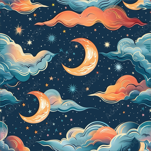 Night Seamless Repeating Pattern
