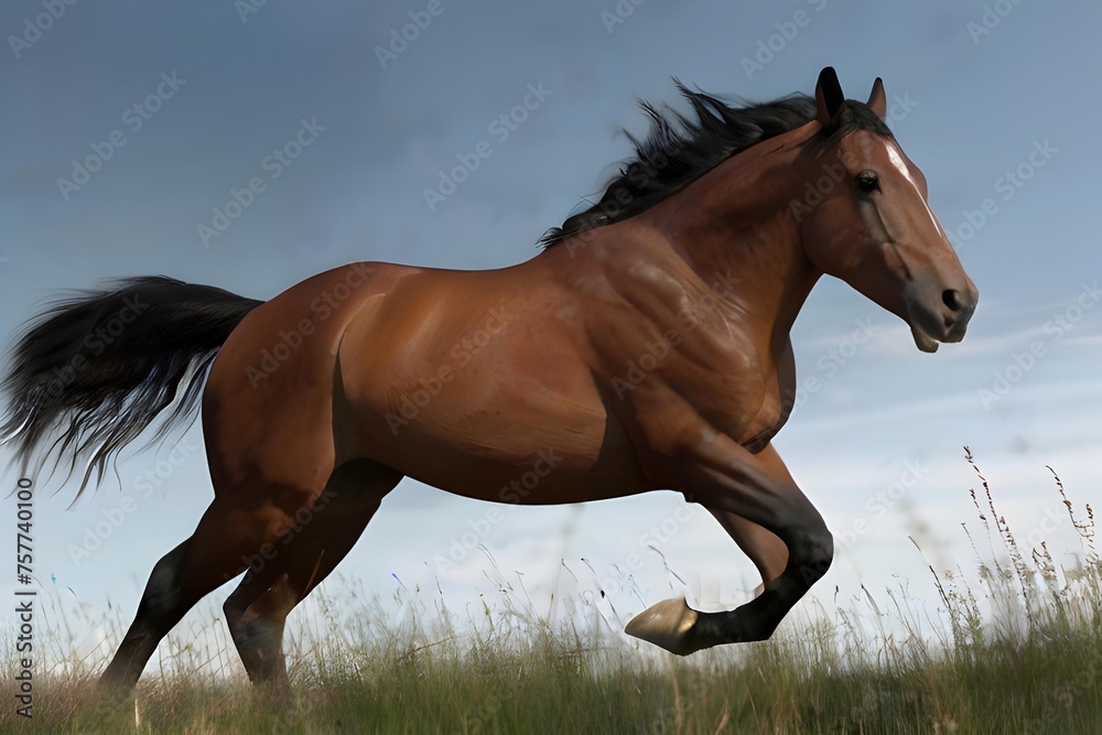 Running Horse in grass Running Horse in grass