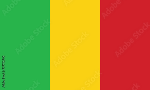 Flat Illustration of Mali national flag. Mali flag design. 