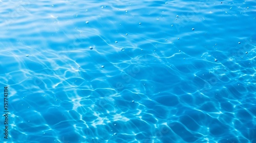 光る水のテクスチャー、青い水面の背景素材