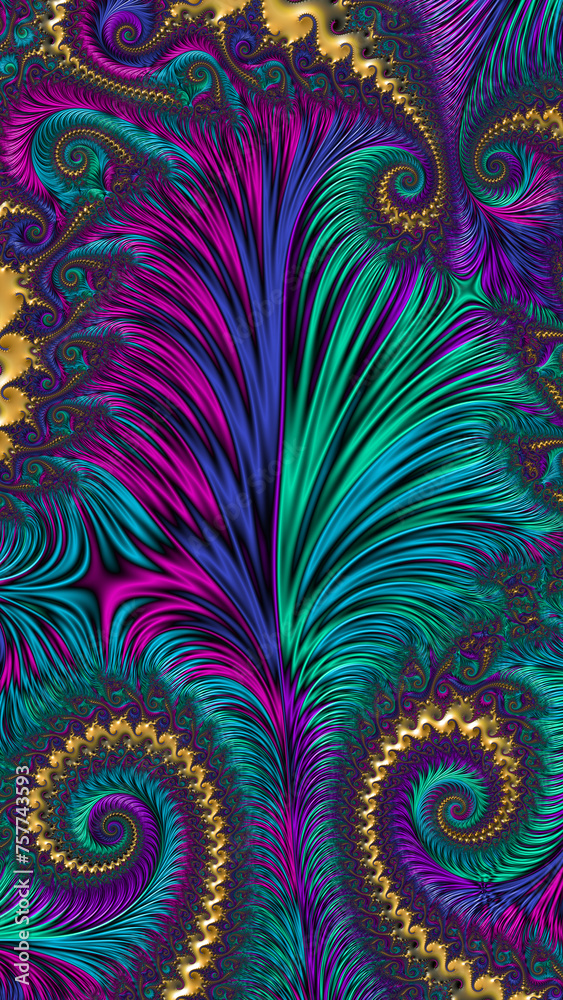 vivid purple and turquoise floral fantasy