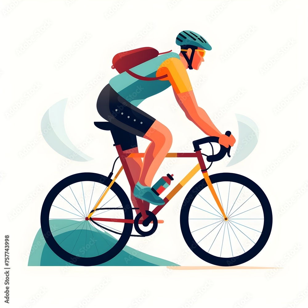 Naklejka premium person riding a bike