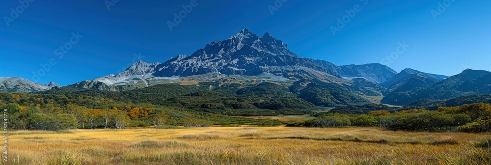 Blue Sky Mountain Early Autumn, Background Banner HD