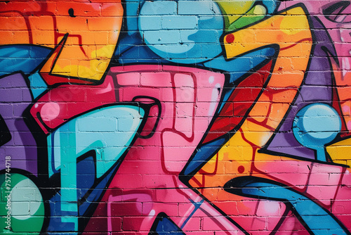 Colorful graffiti wall backdrop. Beautiful street art  urban contemporary culture