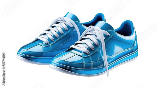 Blue sneakers shoes isolated on transparent a white background 