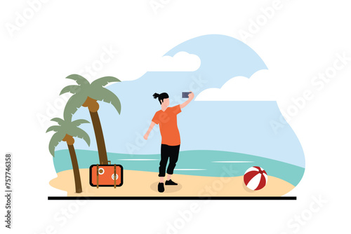 Traveling People Flat Illustration Design