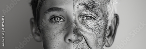 man aging concept, AI generated