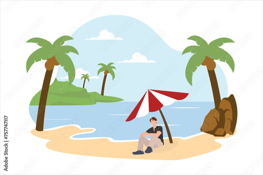 Traveling People Flat Illustration Design Traveling People Flat Illustration Design