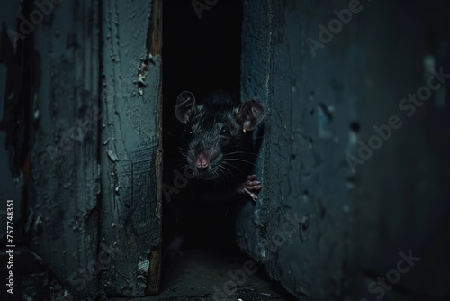 a rat behind the door, creepy situation  © cff999