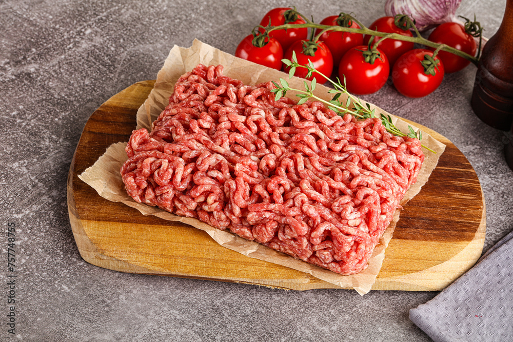 Raw minced beef uncooked meat Raw minced beef uncooked meat