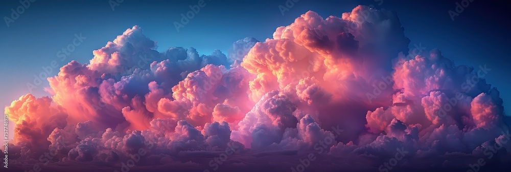 Large Fluffy Clouds Blue Sky, Background Banner HD