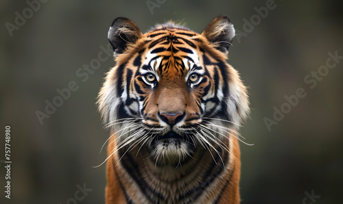 Tiger portrait action's face is angry and Looking at the camera, Generative AI © simba kim