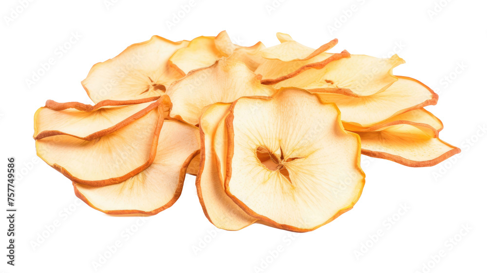 Dried apple slices isolated on transparent a white background Dried apple slices isolated on transparent a white background