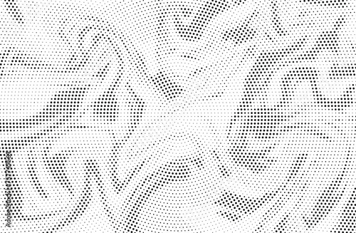 Abstract halftone black and white psychedelic seamless marble pattern with hallucination swirls. Vector liquid monochrome acrylic texture. Flow art. Tie dye simple artistic effect.	