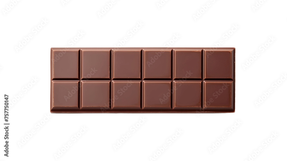 Fototapeta premium Female hand holding a chocolate bar isolated on transparent a white background