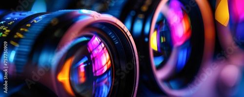 Macro of the optical adjustments made to a lens in a lab showcasing how zoom mechanisms and elements work together to capture vibrant scenes photo