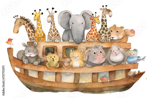 Obraz na płótnie baby Ark Noah Watercolor w salonie