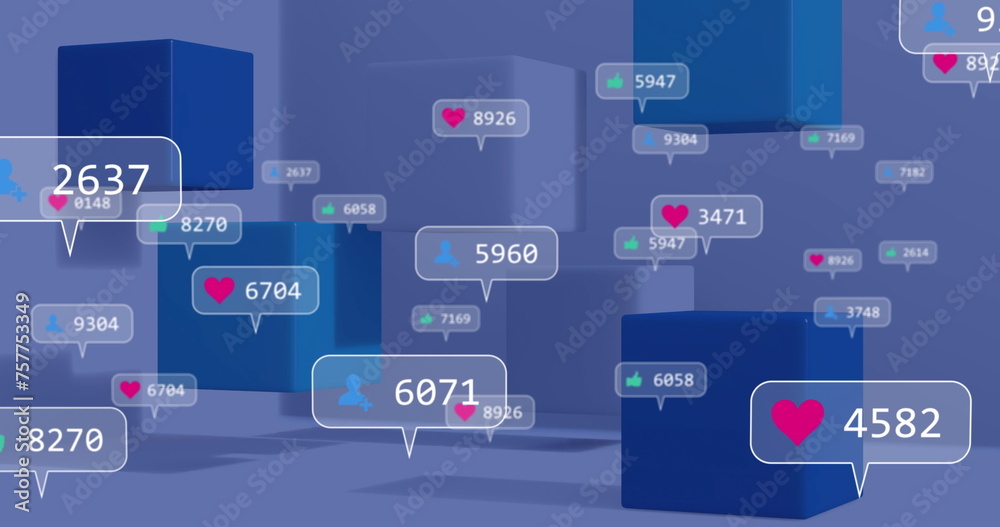 Image of social media data processing over abstract pattern Image of social media data processing over abstract pattern