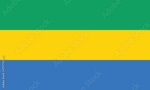 Flat Illustration of the Gabon national flag. Gabon flag design. 