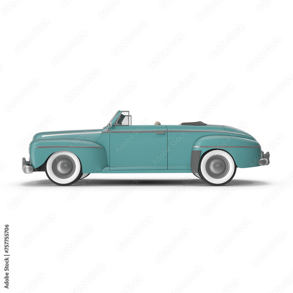 Vintage Convertible Car Turquoise