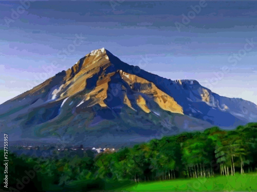 the mountain Background Autumnal scenery with a panoramic mountain view 