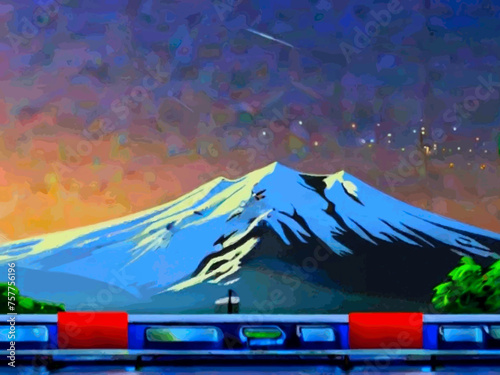 the mountain Background Autumnal scenery with a panoramic mountain view 