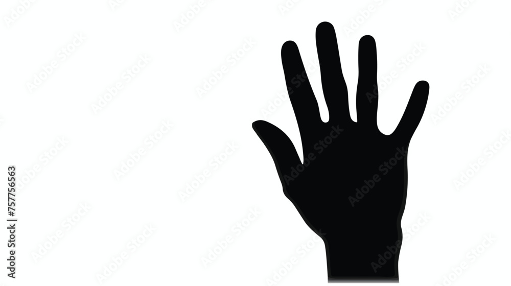 hand icon on white background  sillouette icon flat