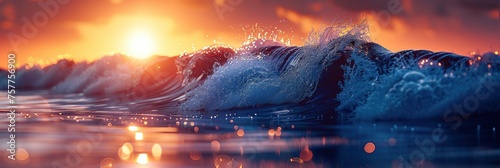 Sea Waves Splashes Texture Colorful Sky, Background Banner HD