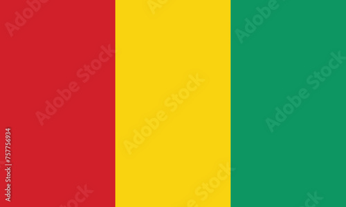 Flat Illustration of Guinea national flag. Guinea flag design. 