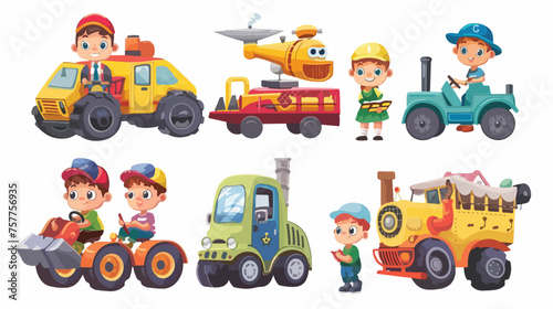 Illustration cartoon vector full color of industrious