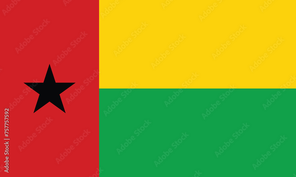 Αυτοκόλλητο Flat Illustration of Guinea Bissau national flag