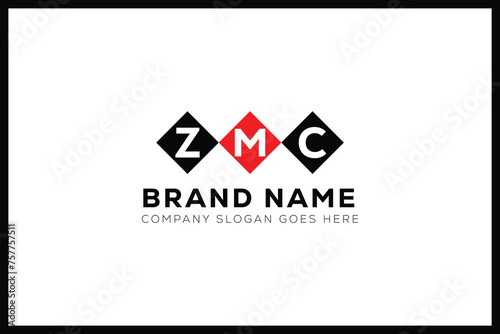 ZMC letter logo design. ZMC creative initials monogram letter logo. ZMC business and real estate logo vector template. photo