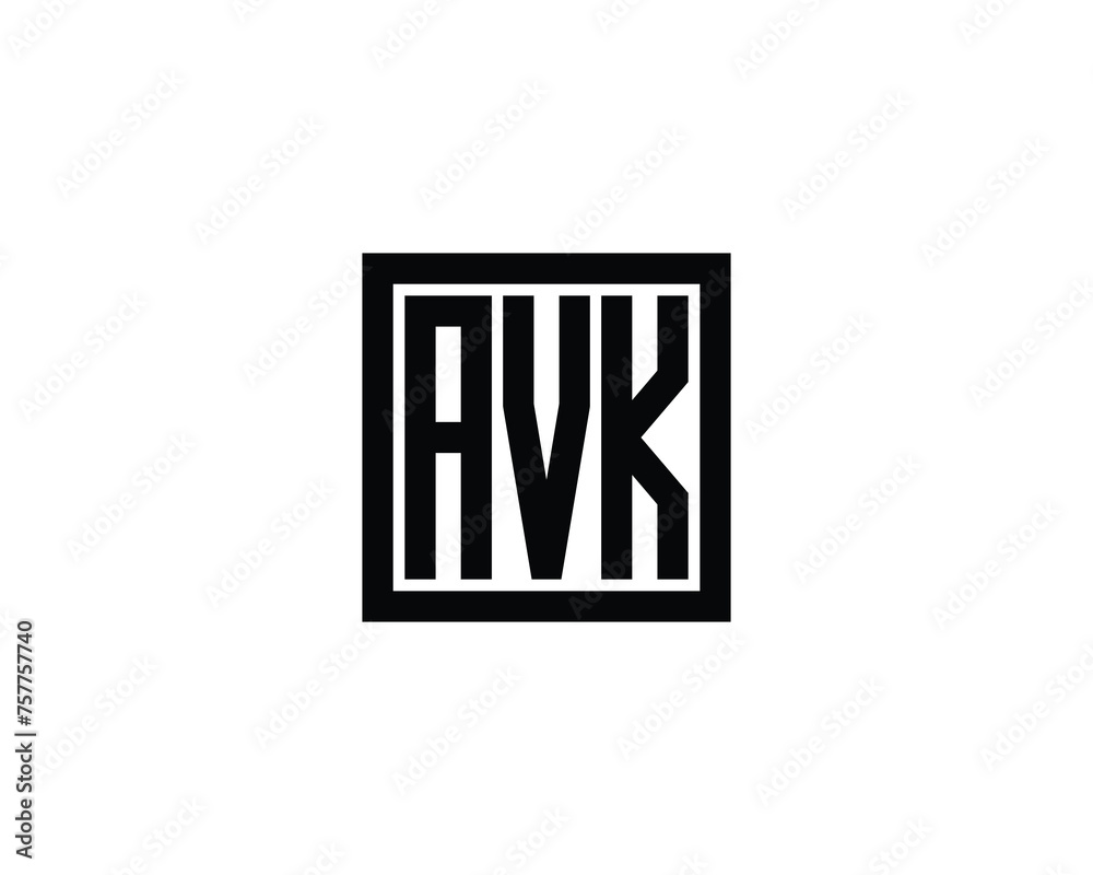 AVK logo design vector template