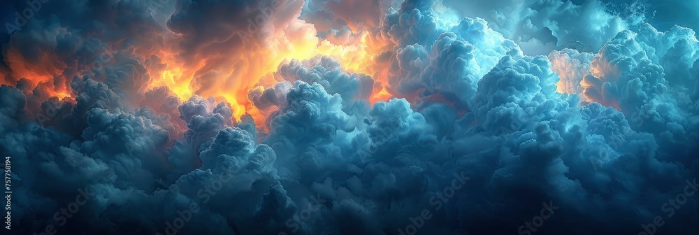 View Clowdy Sky Dark Blue Clouds, Background Banner HD