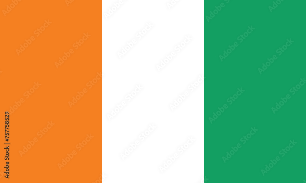 Flat Illustration of Ivory Coast national flag. Ivory Coast flag design. 
