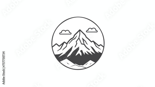 Mountains icon line symbol. Premium quality isolated on white 