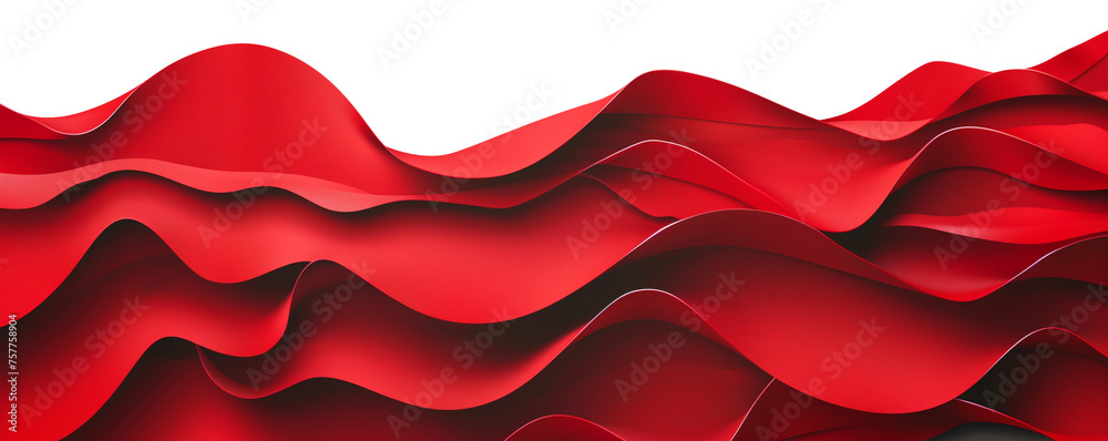 Fototapeta premium isolated long red banner label, blank banner 