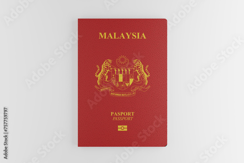 Malaysian passport isolated on white background, Malaysia passport